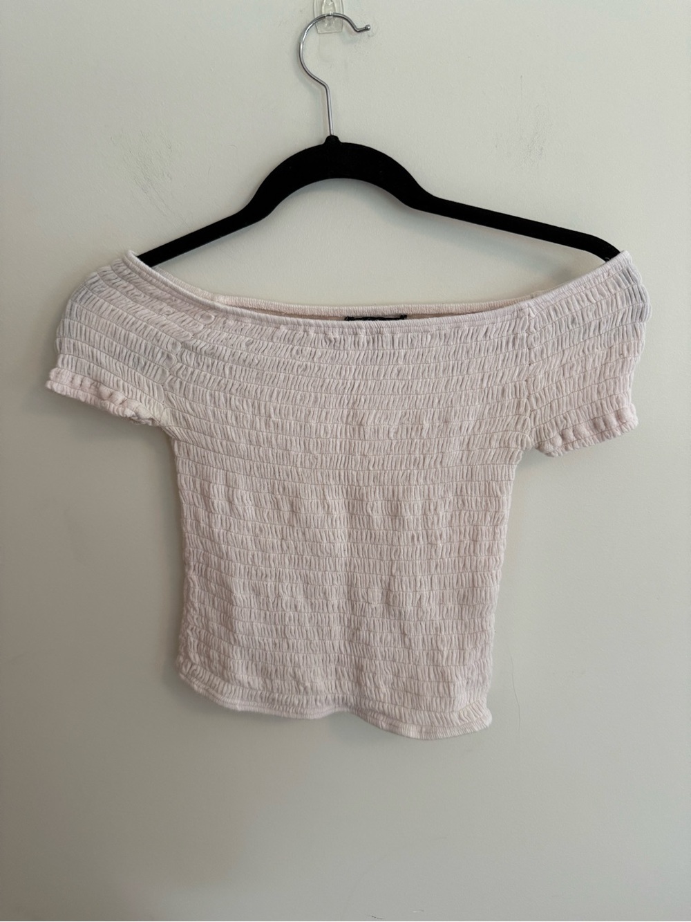 Brandy Melville Light Pink Off-Shoulder Crop Top